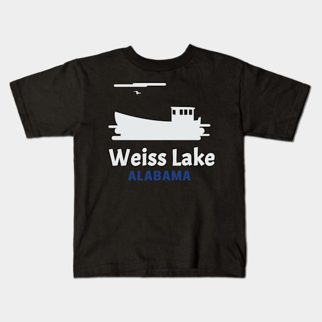 Weiss Lake Boat Kids T-Shirt by soufyane